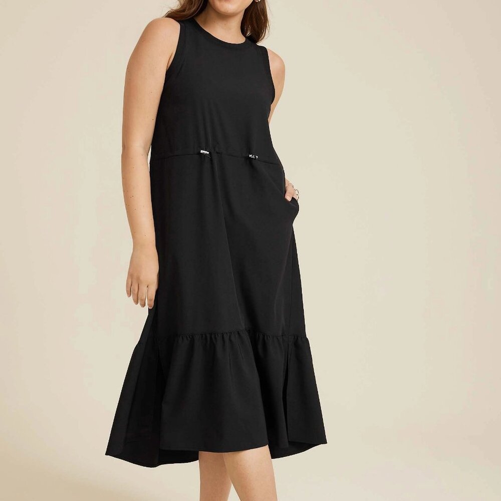 Maurices Black Plus Size Sleeveless Tiered Midi Dress XXL